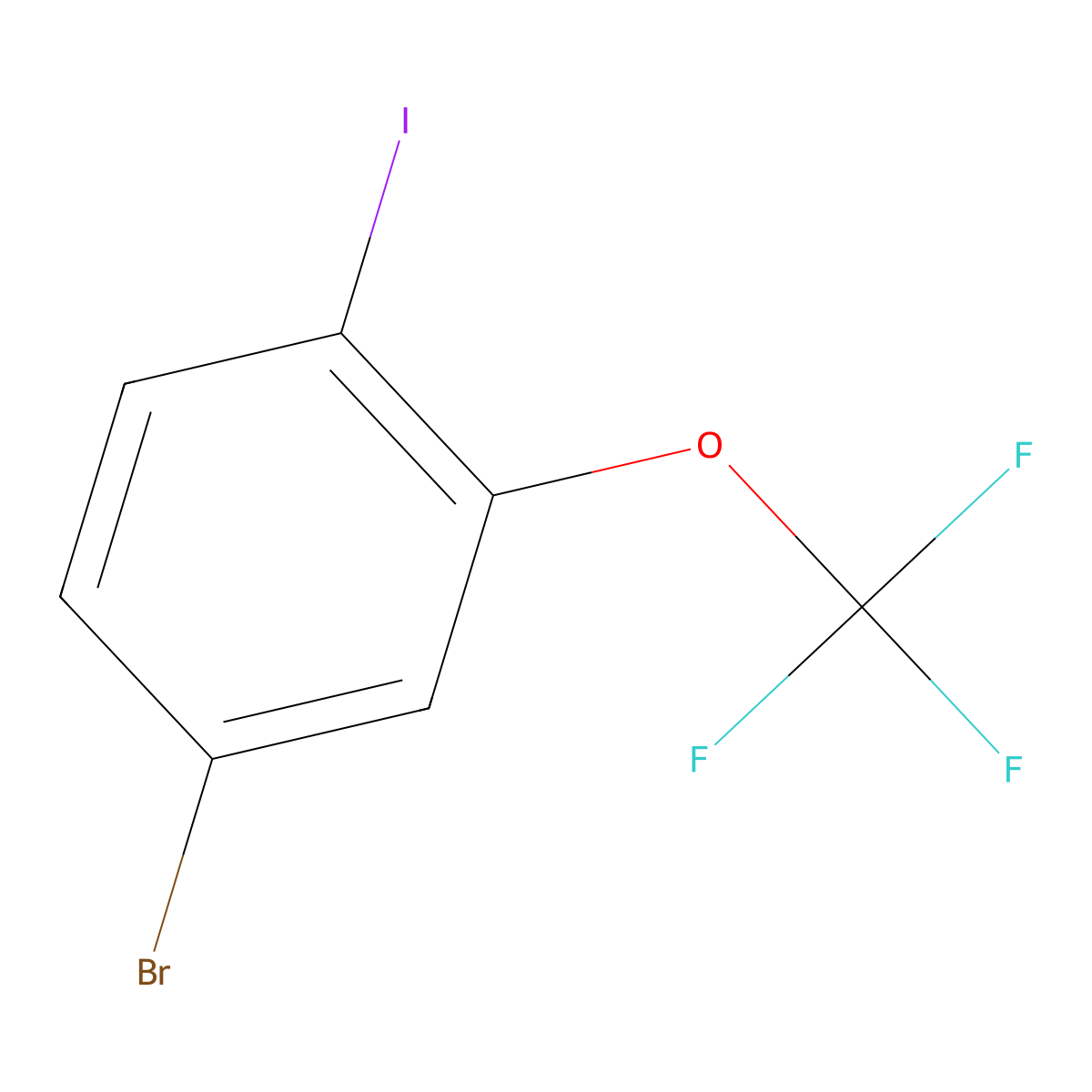 4-Bromo-2-(trifluoromethoxy)iodobenzene molecular structure, CAS 175278-12-3