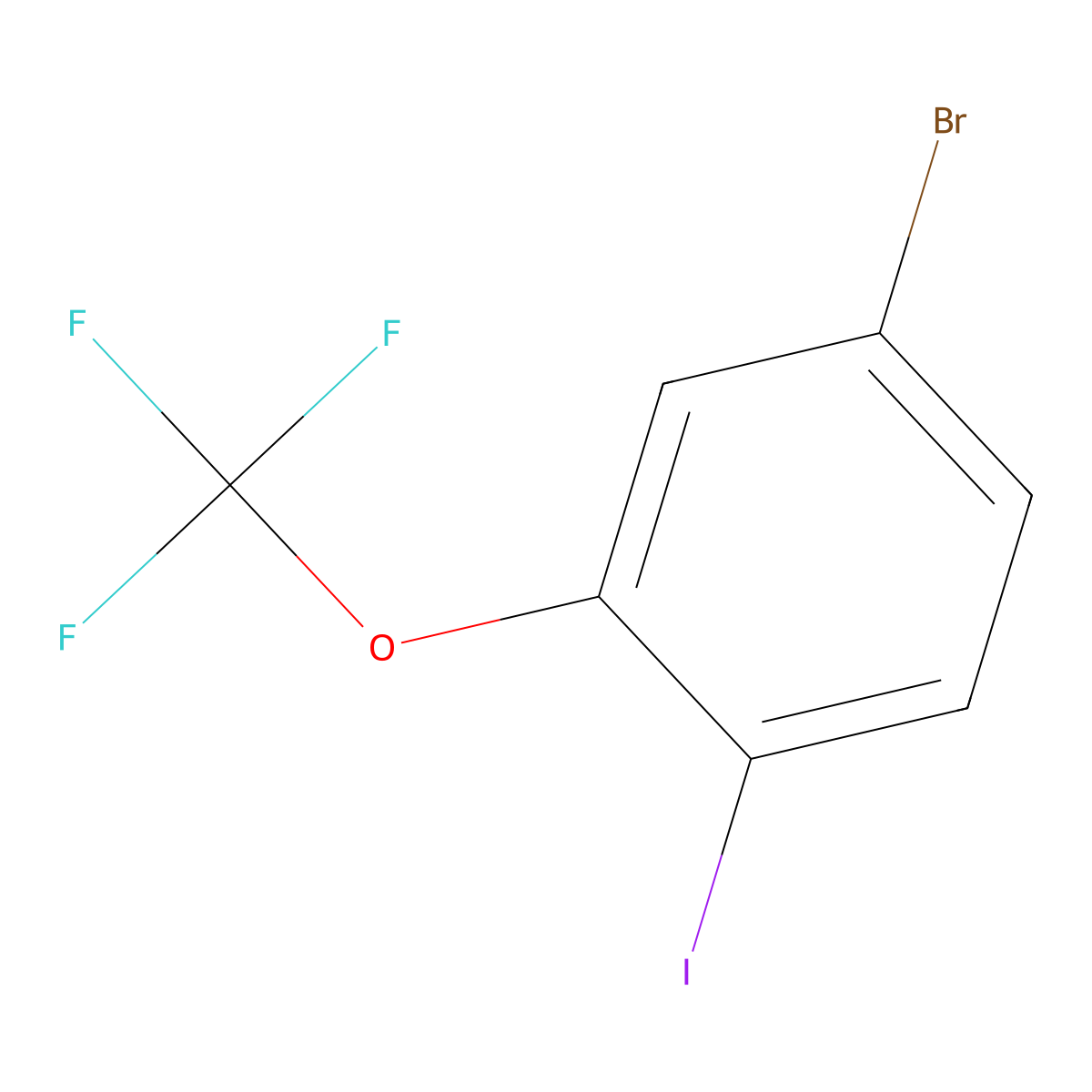 4-Bromo-2-(trifluoromethoxy)iodobenzene molecular structure, CAS 175278-12-3