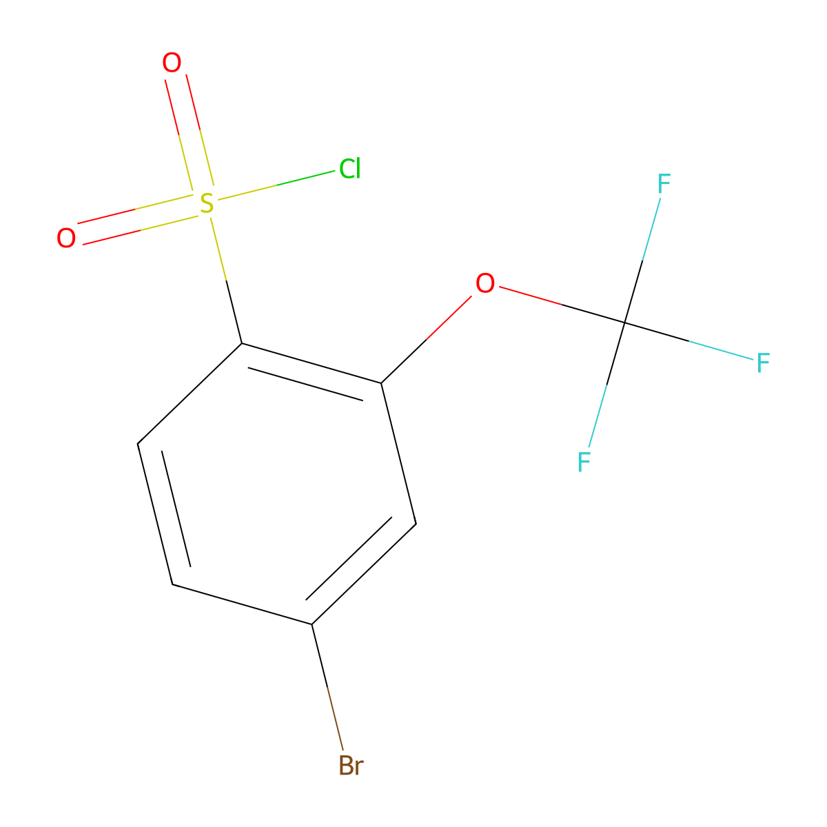 4-Bromo-2-(Trifluoromethoxy)Benzene-1-Sulfonyl Chloride molecular structure, CAS 175278-14-5