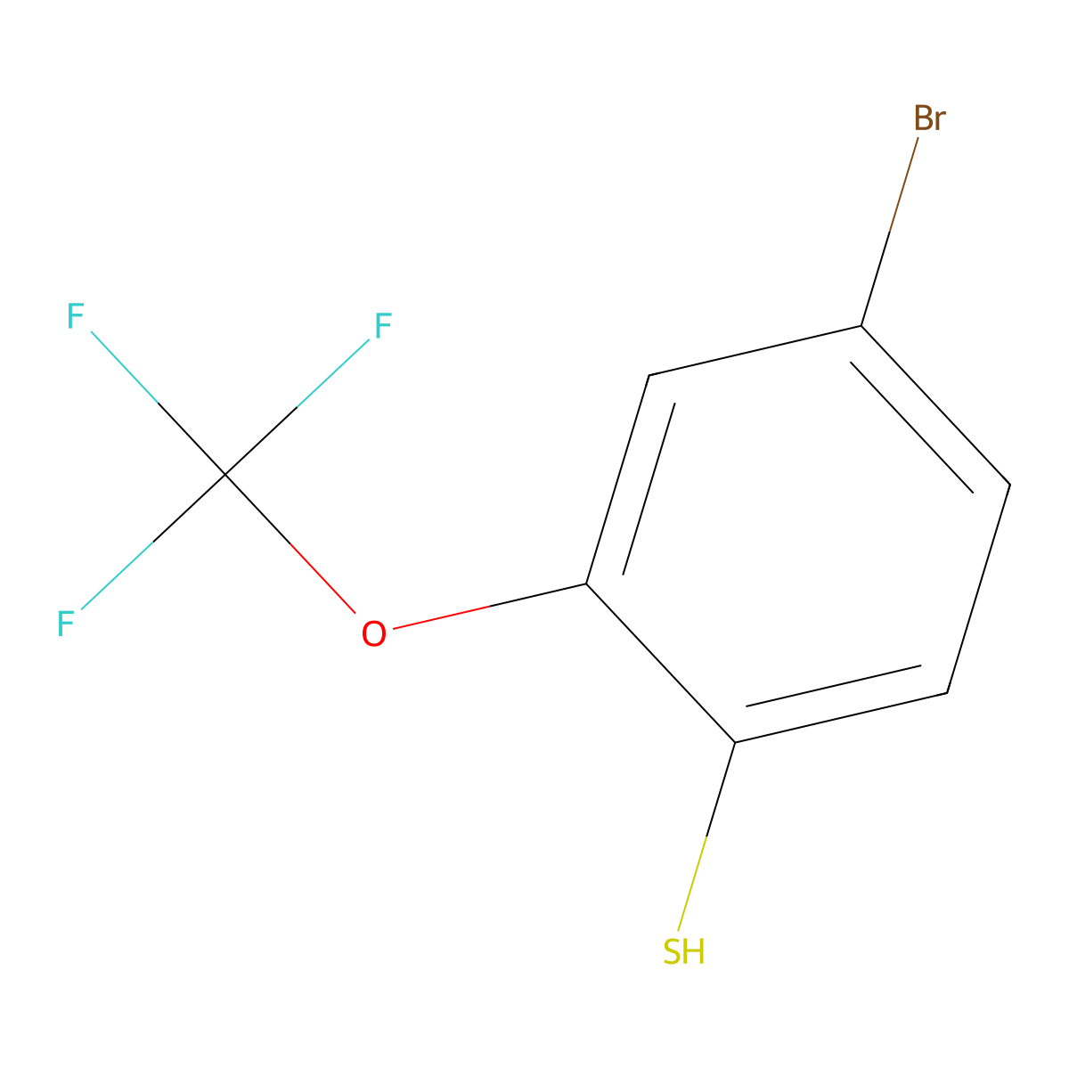 4-Bromo-2-(trifluoromethoxy)thiophenol molecular structure, CAS 175278-15-6