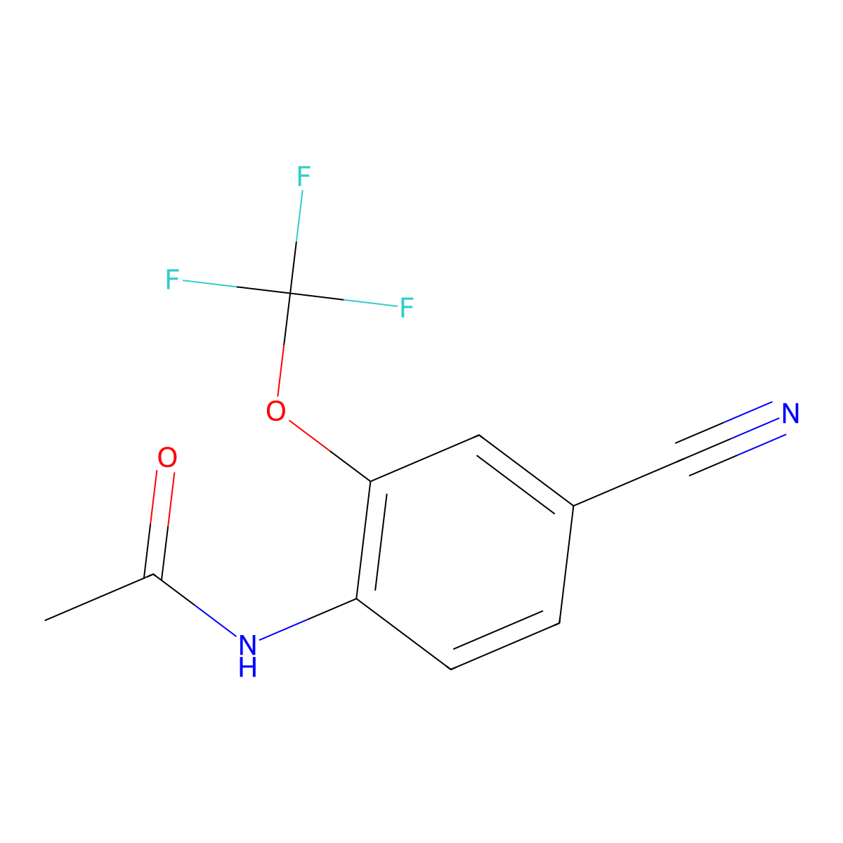 N-[4-cyano-2-(trifluoromethoxy)phenyl]acetamide molecular structure, CAS 175278-19-0
