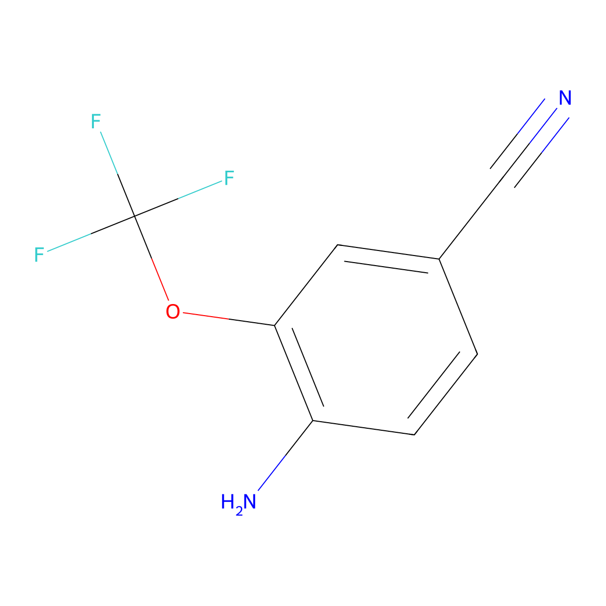 4-Amino-3-(trifluoromethoxy)benzonitrile molecular structure, CAS 175278-23-6