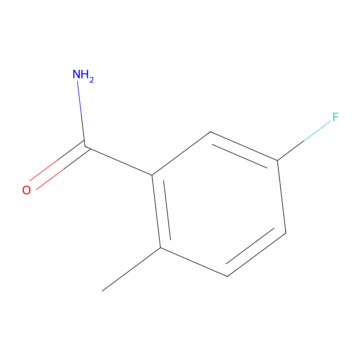 5-Fluoro-2-methylbenzamide molecular structure, CAS 175278-28-1