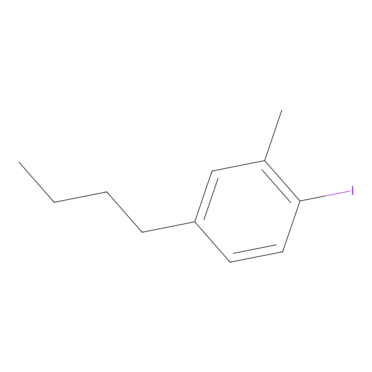 4-Butyl-1-iodo-2-methylbenzene molecular structure, CAS 175278-38-3