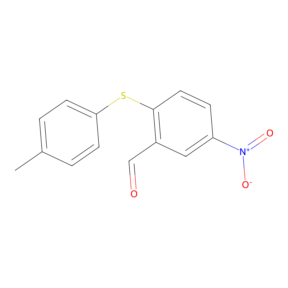 2-[(4-Methylphenyl)thio]-5-nitrobenzaldehyde molecular structure, CAS 175278-42-9