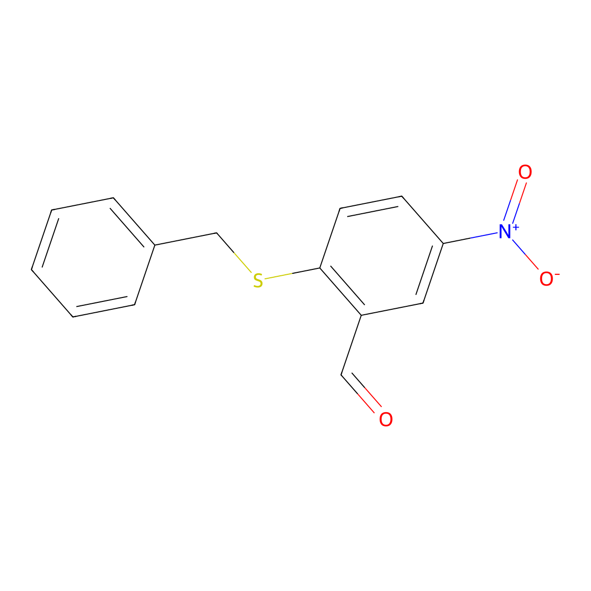 2-(Benzylthio)-5-nitrobenzaldehyde molecular structure, CAS 175278-43-0