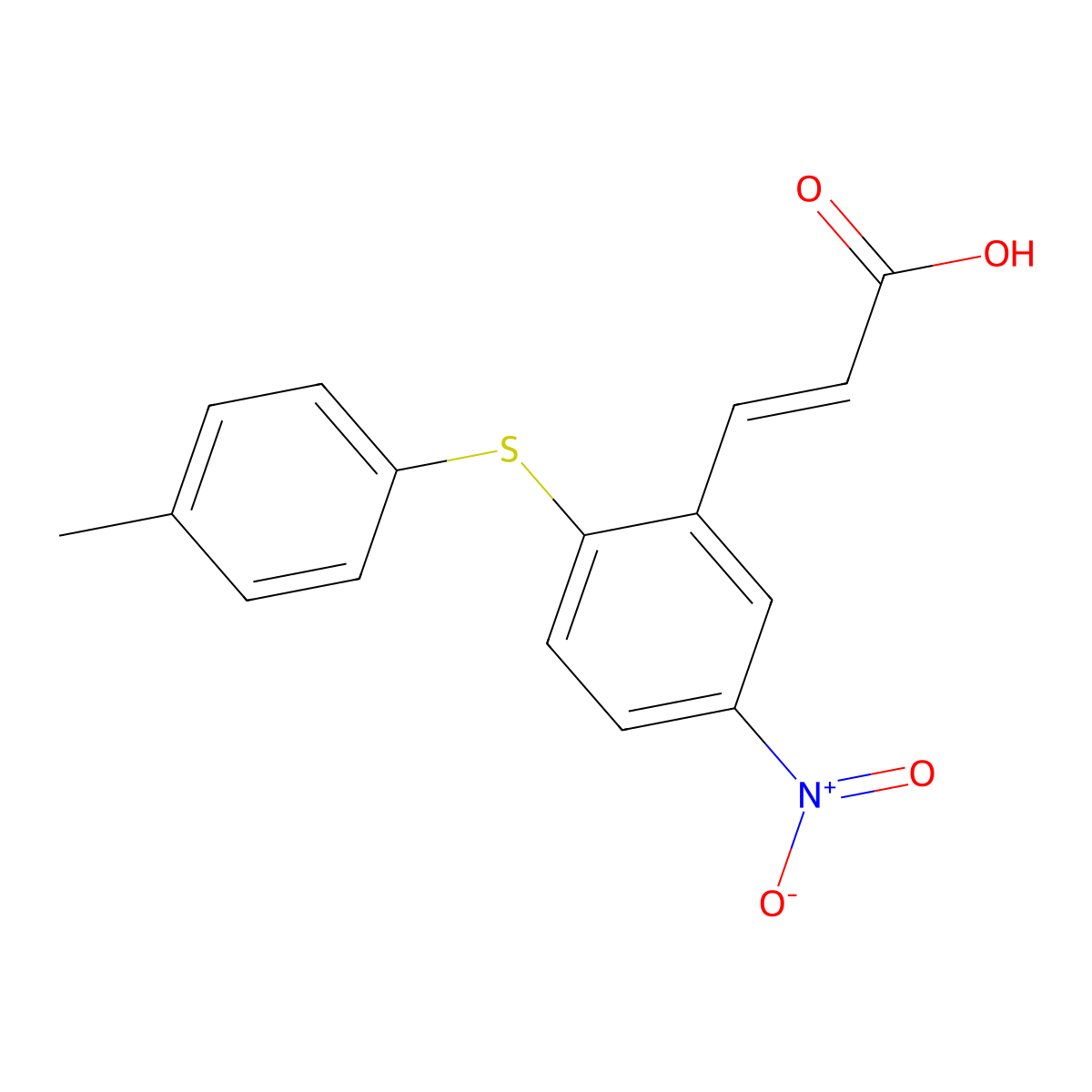3-[2-[(4-Methylphenyl)thio]-5-nitrophenyl]acrylic acid molecular structure, CAS 175278-45-2