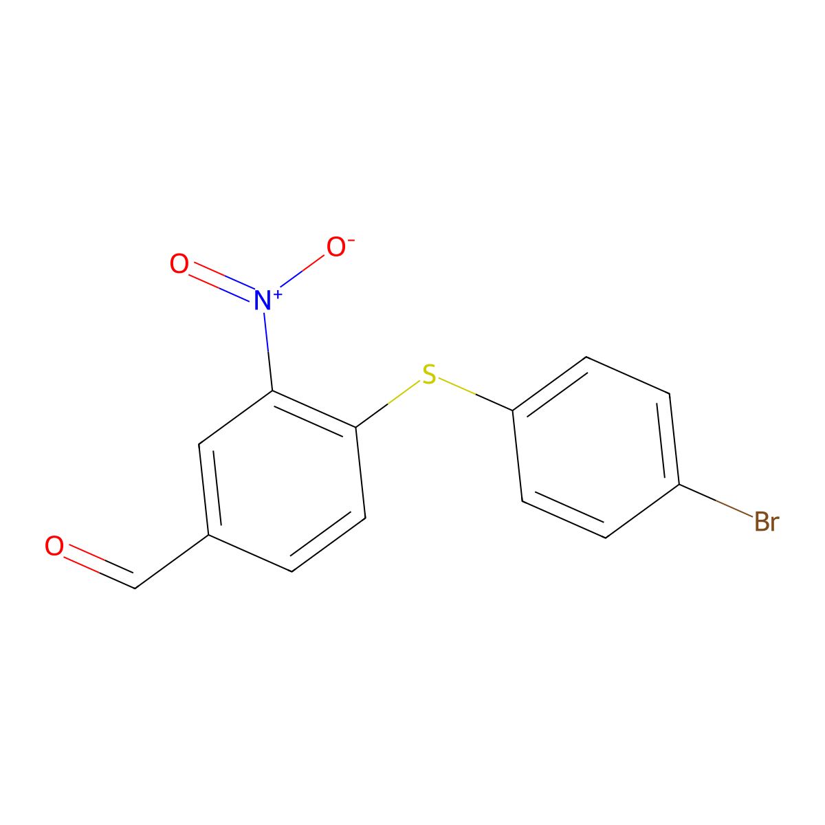 4-(4-Bromophenylthio)-3-nitrobenzaldehyde molecular structure, CAS 175278-49-6