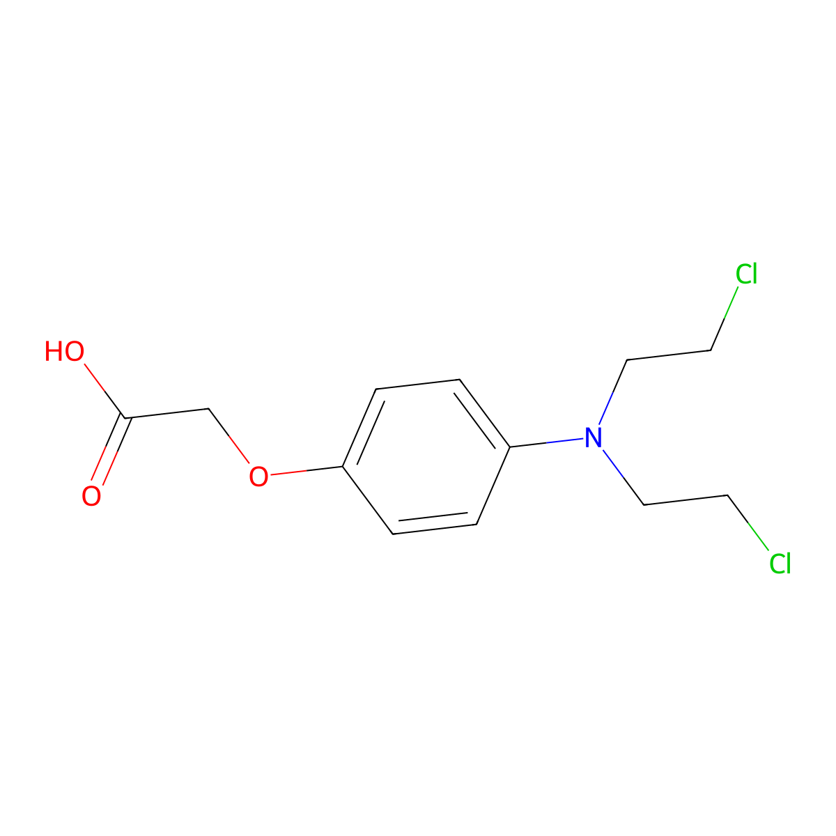 4-N,N-bis(2-chloroethyl)aminophenoxyacetic acid molecular structure, CAS 17528-53-9
