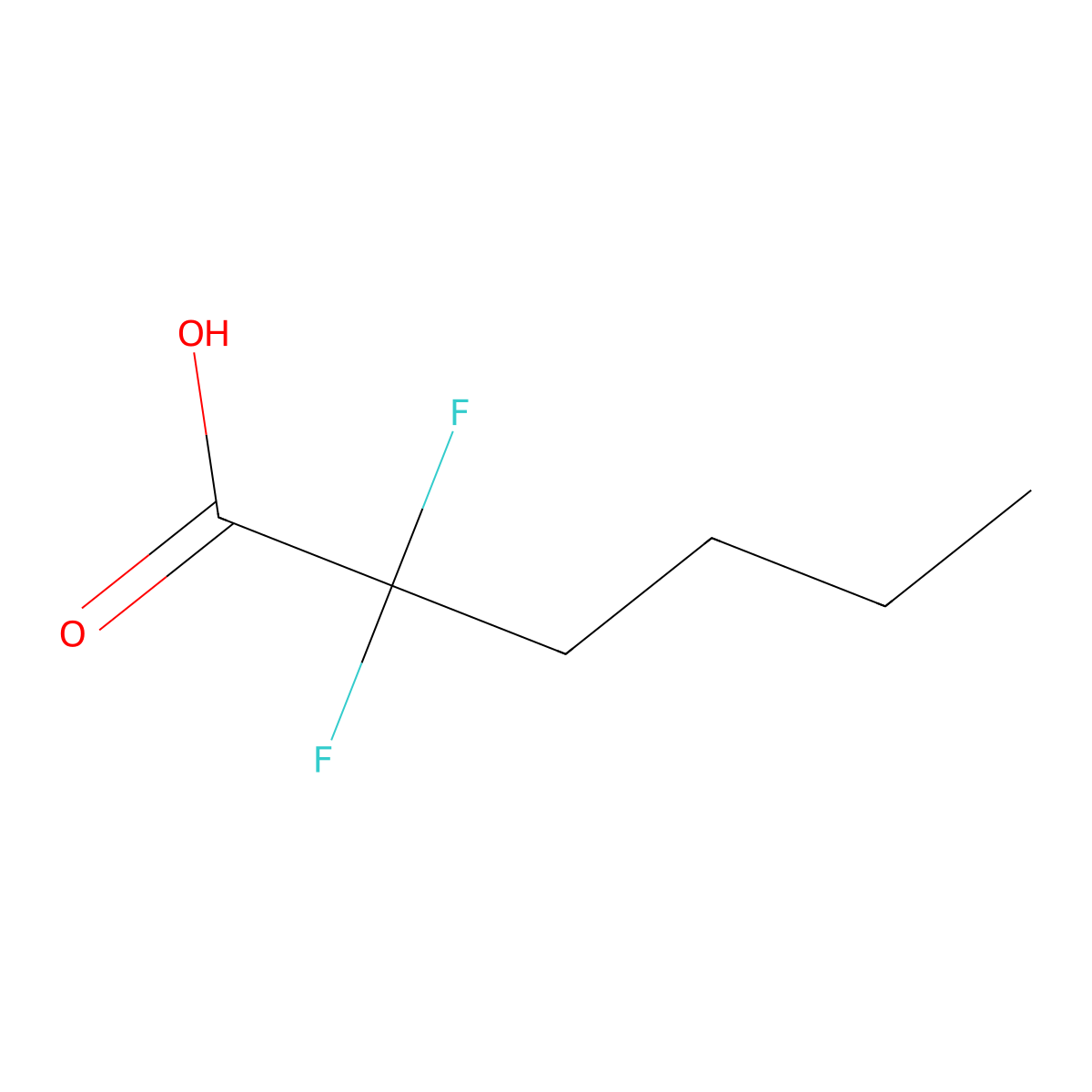 2,2-difluorohexanoic Acid molecular structure, CAS 175286-61-0