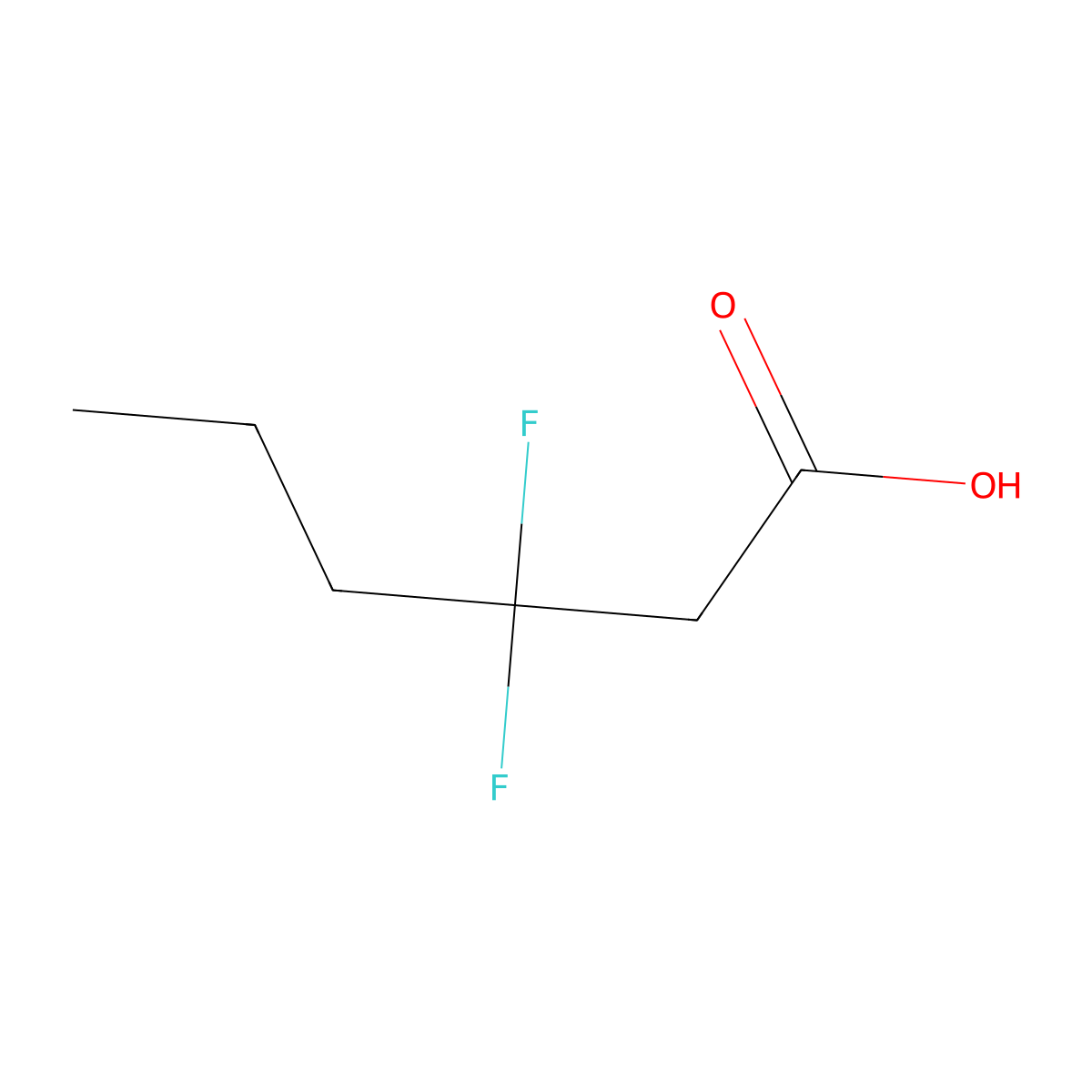 3,3-difluorohexanoic Acid molecular structure, CAS 175286-62-1