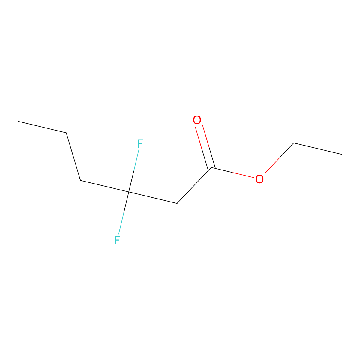 3,3-Difluorohexanoic acid ethyl ester molecular structure, CAS 175286-67-6