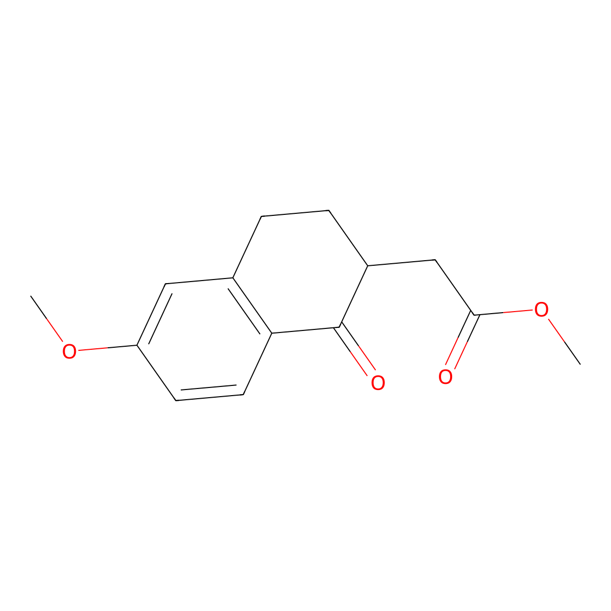Methyl 2-(6-methoxy-1-oxo-1,2,3,4-tetrahydronaphthalen-2-yl)acetate molecular structure, CAS 17529-17-8