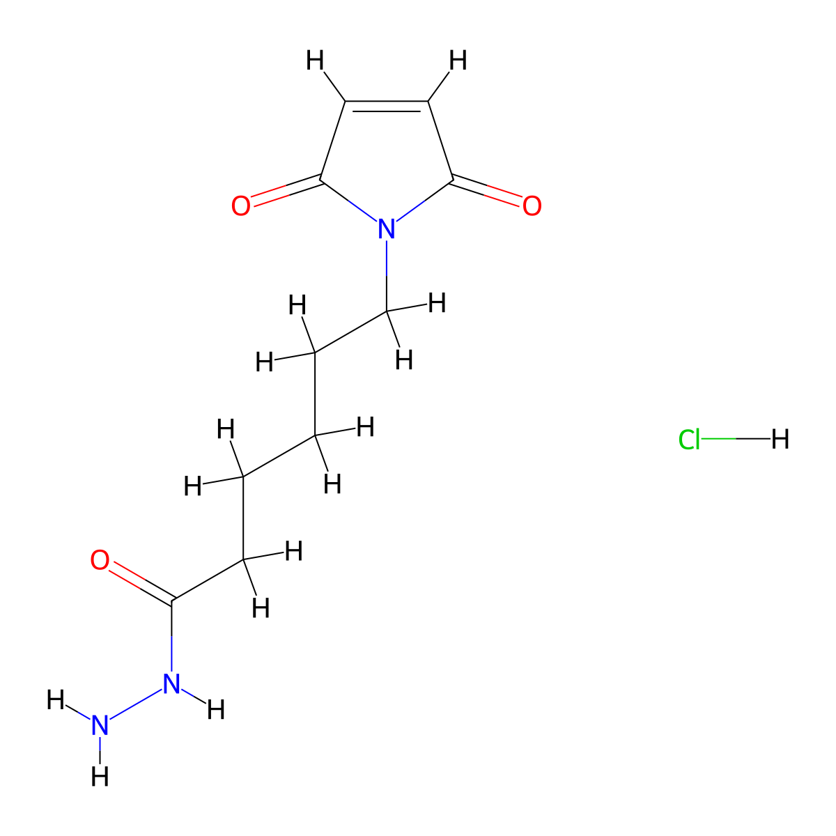 E-Maleimidocaproic acid hydrazine hydrochloride molecular structure, CAS 175290-73-0