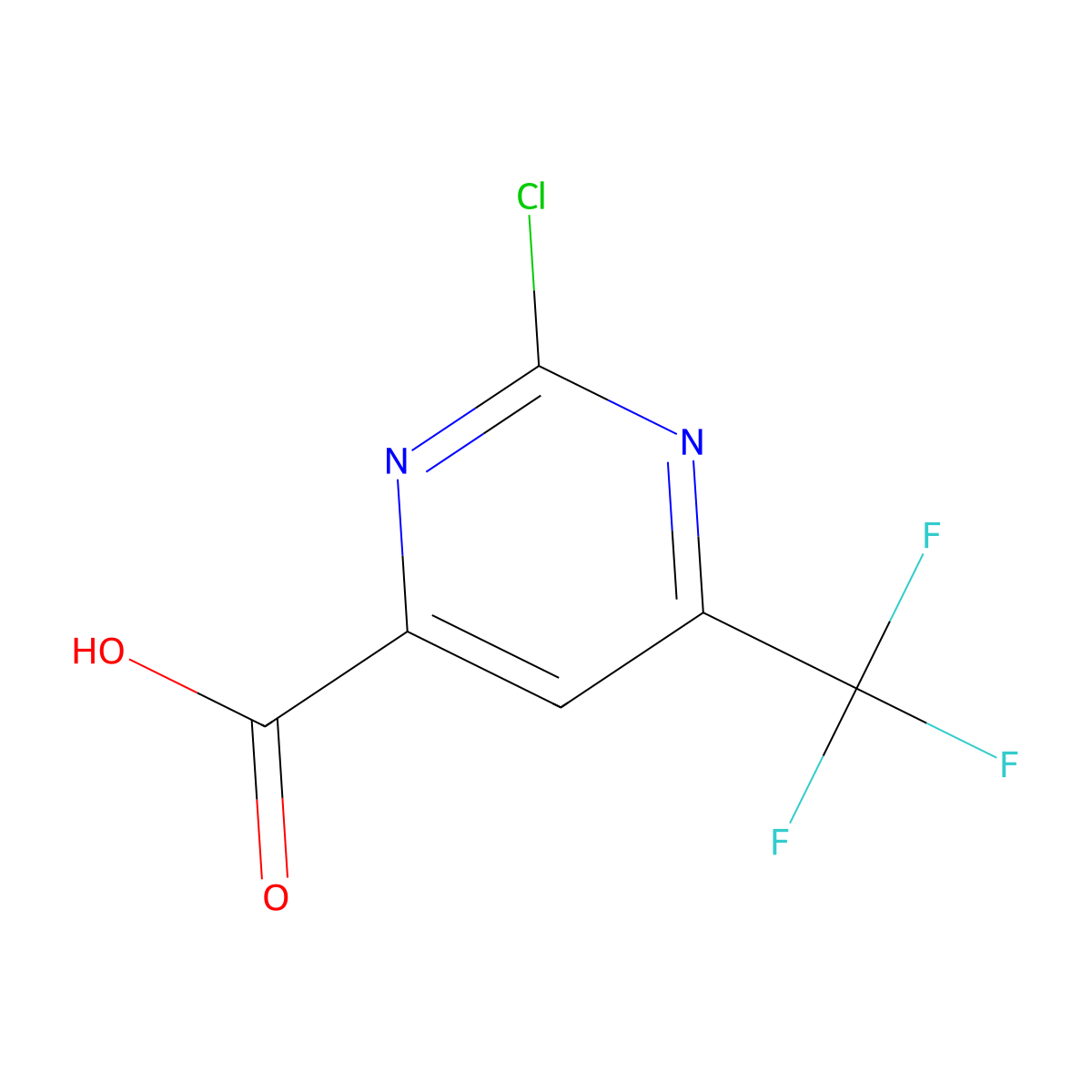 2-Chloro-6-(trifluoromethyl)pyrimidine-4-carboxylic acid molecular structure, CAS 175293-84-2