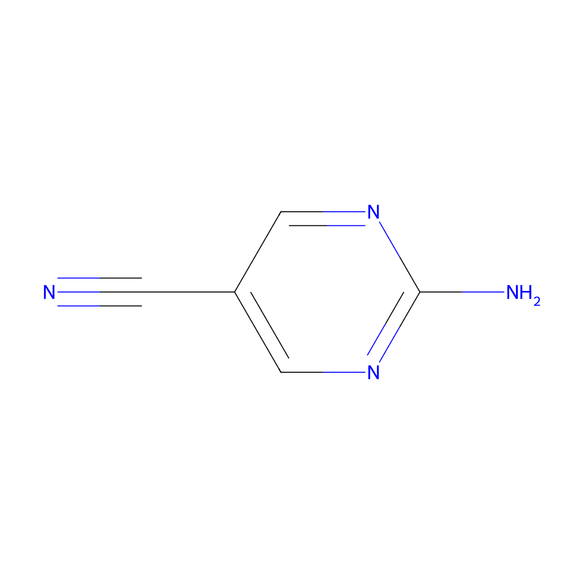 2-Aminopyrimidine-5-carbonitrile molecular structure, CAS 1753-48-6