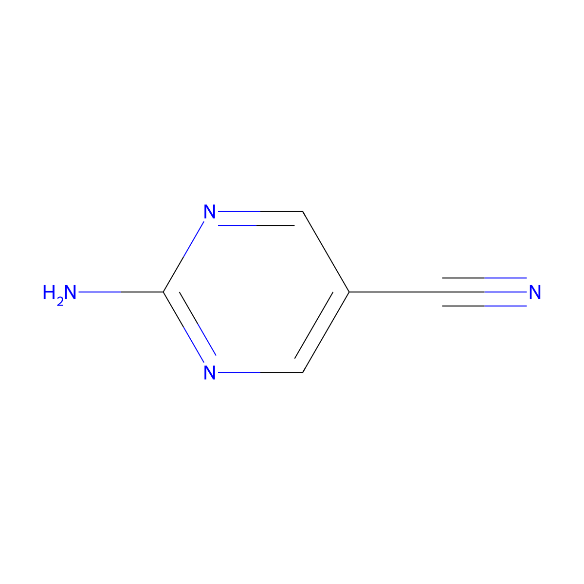 2-Aminopyrimidine-5-carbonitrile molecular structure, CAS 1753-48-6