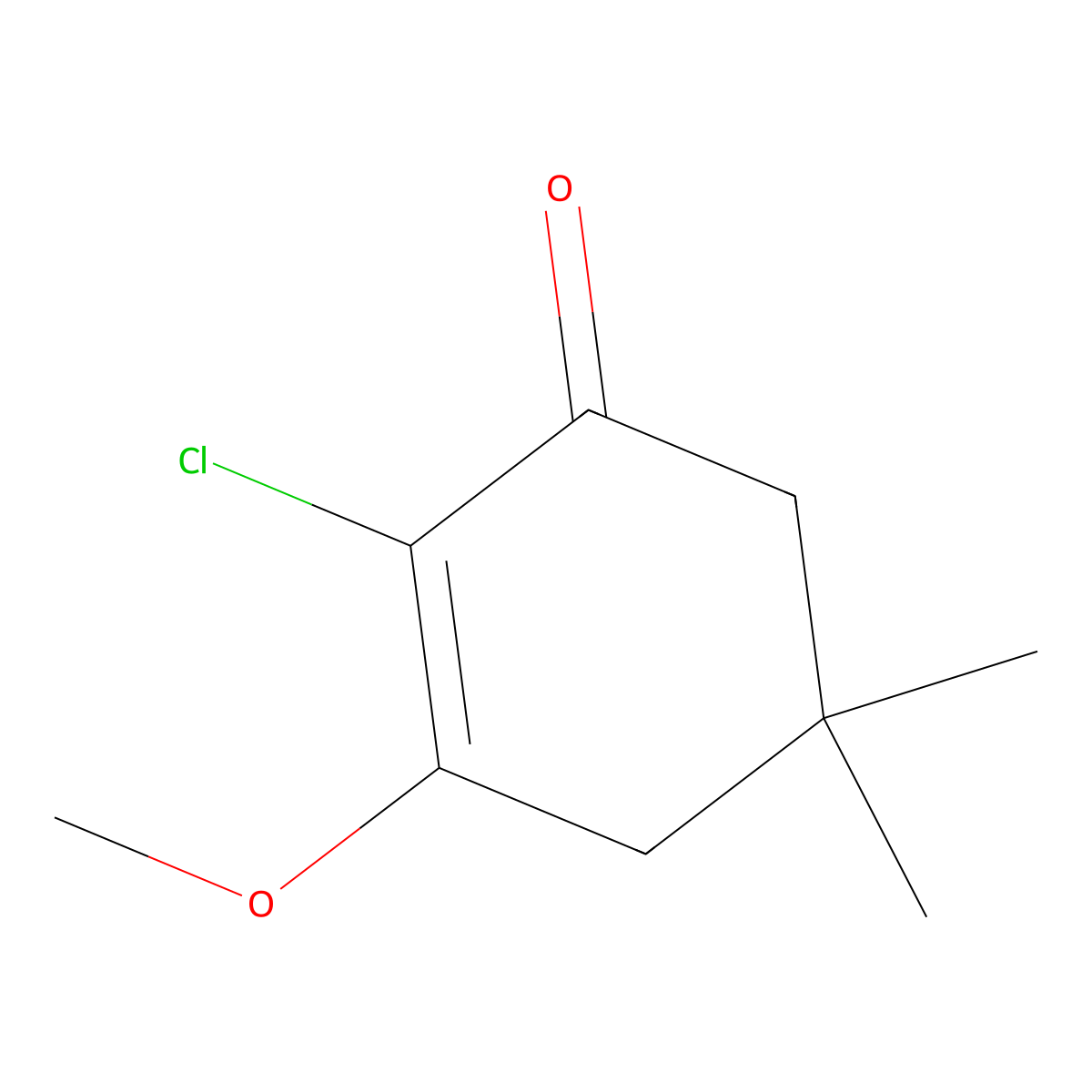 2-Chloro-3-methoxy-5,5-dimethylcyclohex-2-en-1-one molecular structure, CAS 17530-67-5