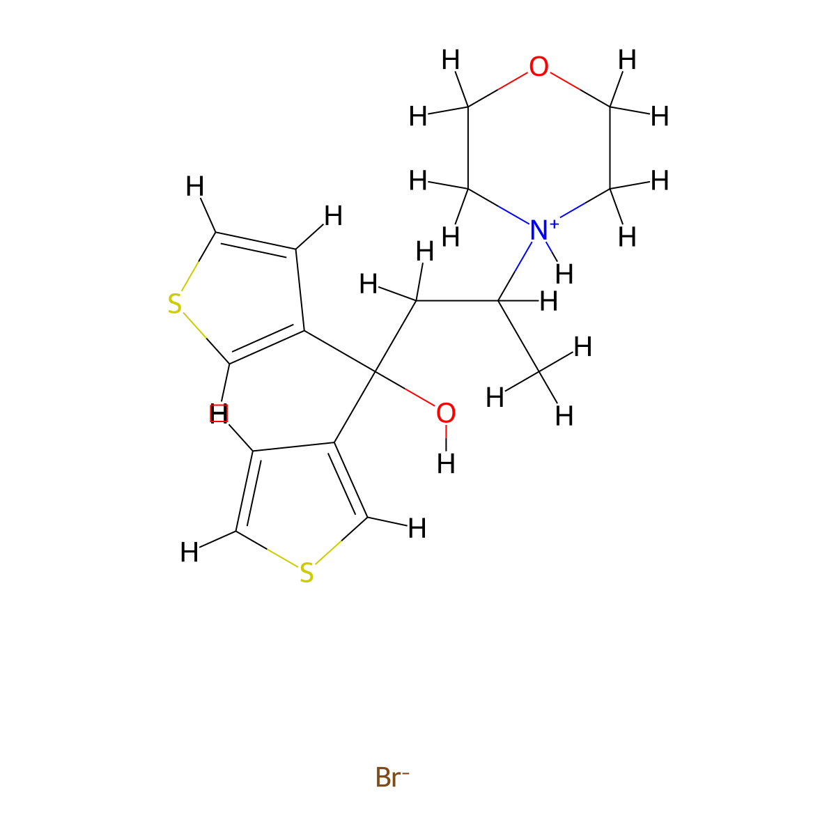 3-(Morpholin-4-yl)-1,1-di(thiophen-3-yl)butan-1-ol--hydrogen bromide (1/1) molecular structure, CAS 17532-12-6