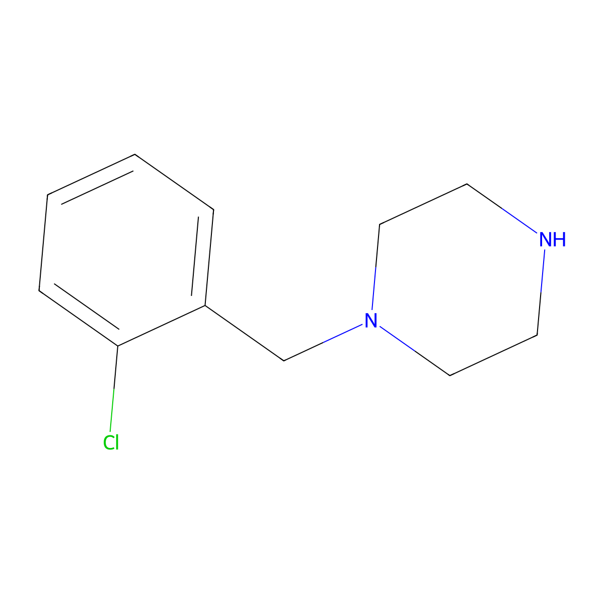 1-((2-Chlorophenyl)methyl)piperazine molecular structure, CAS 17532-19-3