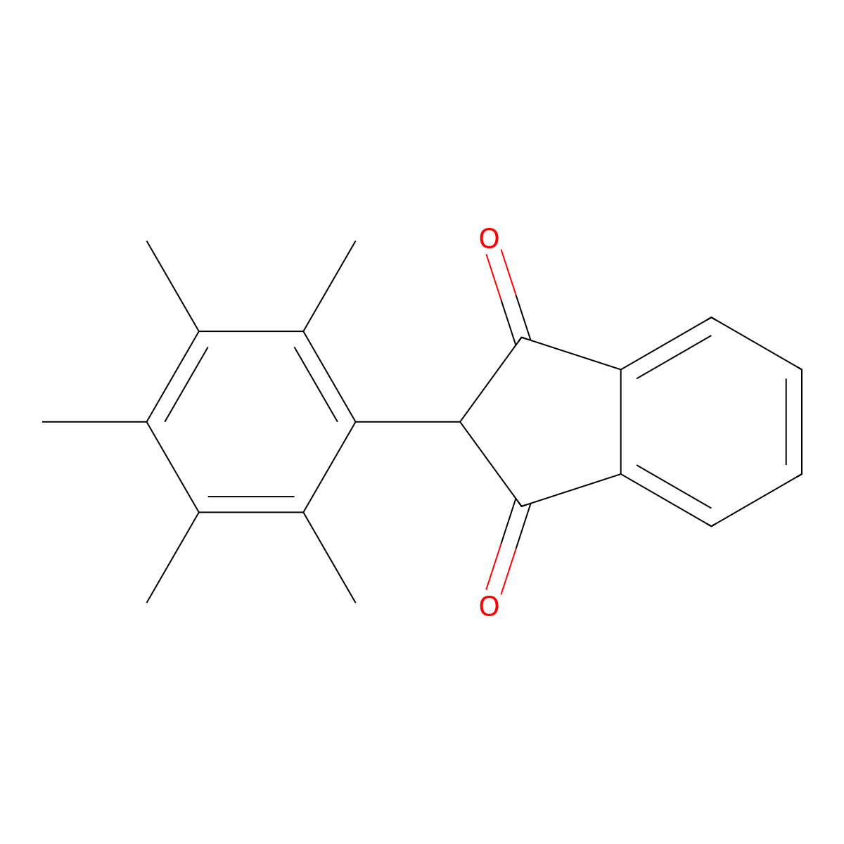 1,3-Indandione, 2-(2,3,4,5,6-pentamethylphenyl)- molecular structure, CAS 17533-69-6