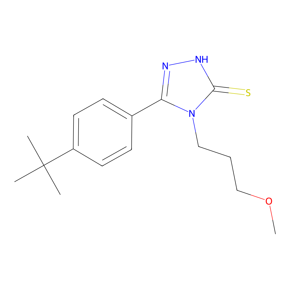 3-[4-(tert-butyl)phenyl]-4-(3-methoxypropyl)-4,5-dihydro-1H-1,2,4-triazole-5-thione molecular structure, CAS 175334-68-6