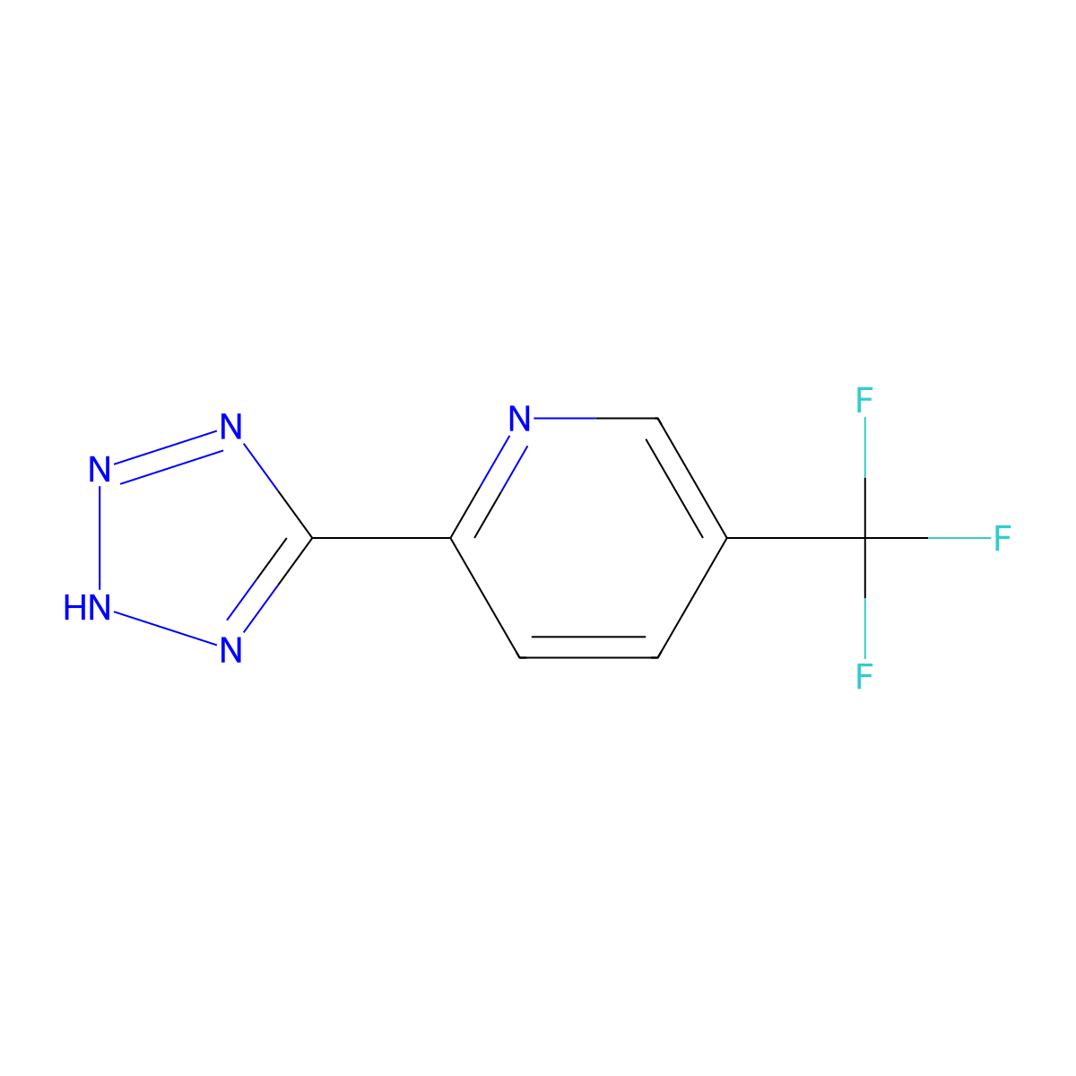 2-(2H-tetrazol-5-yl)-5-(trifluoromethyl)pyridine molecular structure, CAS 175334-70-0