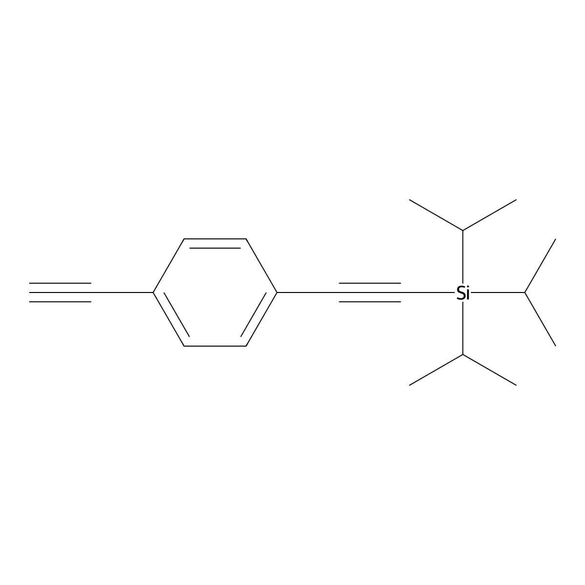 ((4-Ethynylphenyl)ethynyl)triisopropylsilane molecular structure, CAS 175345-90-1