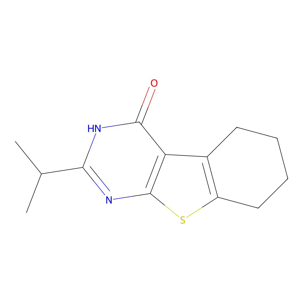 2-Isopropyl-5,6,7,8-tetrahydrobenzo[4,5]thieno[2,3-d]pyrimidin-4(3h)-one molecular structure, CAS 175348-17-1
