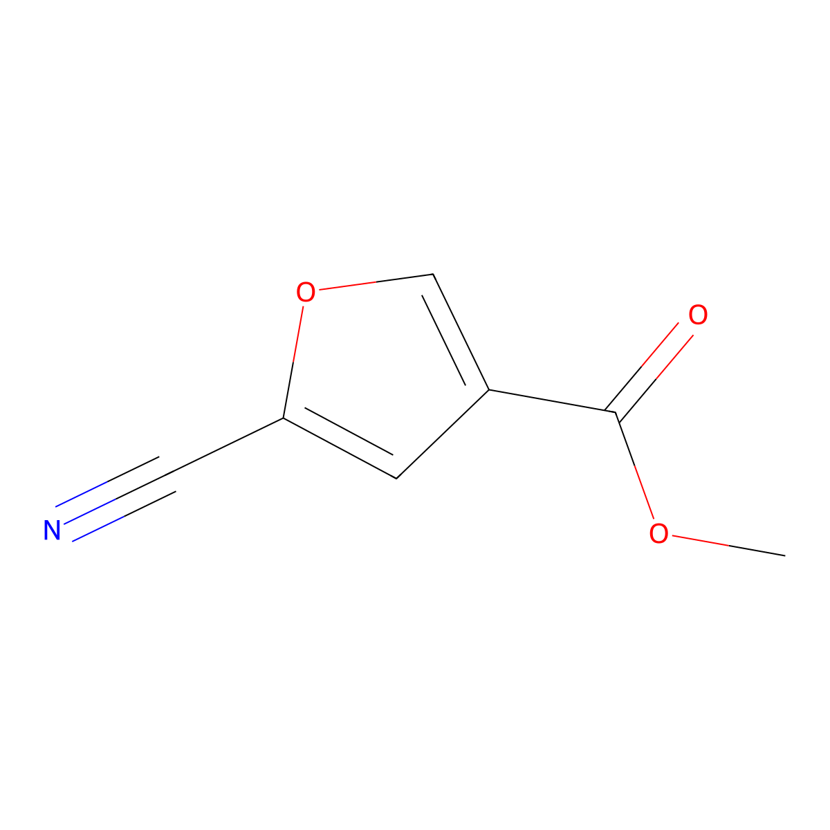 Methyl 5-cyanofuran-3-carboxylate molecular structure, CAS 175352-97-3