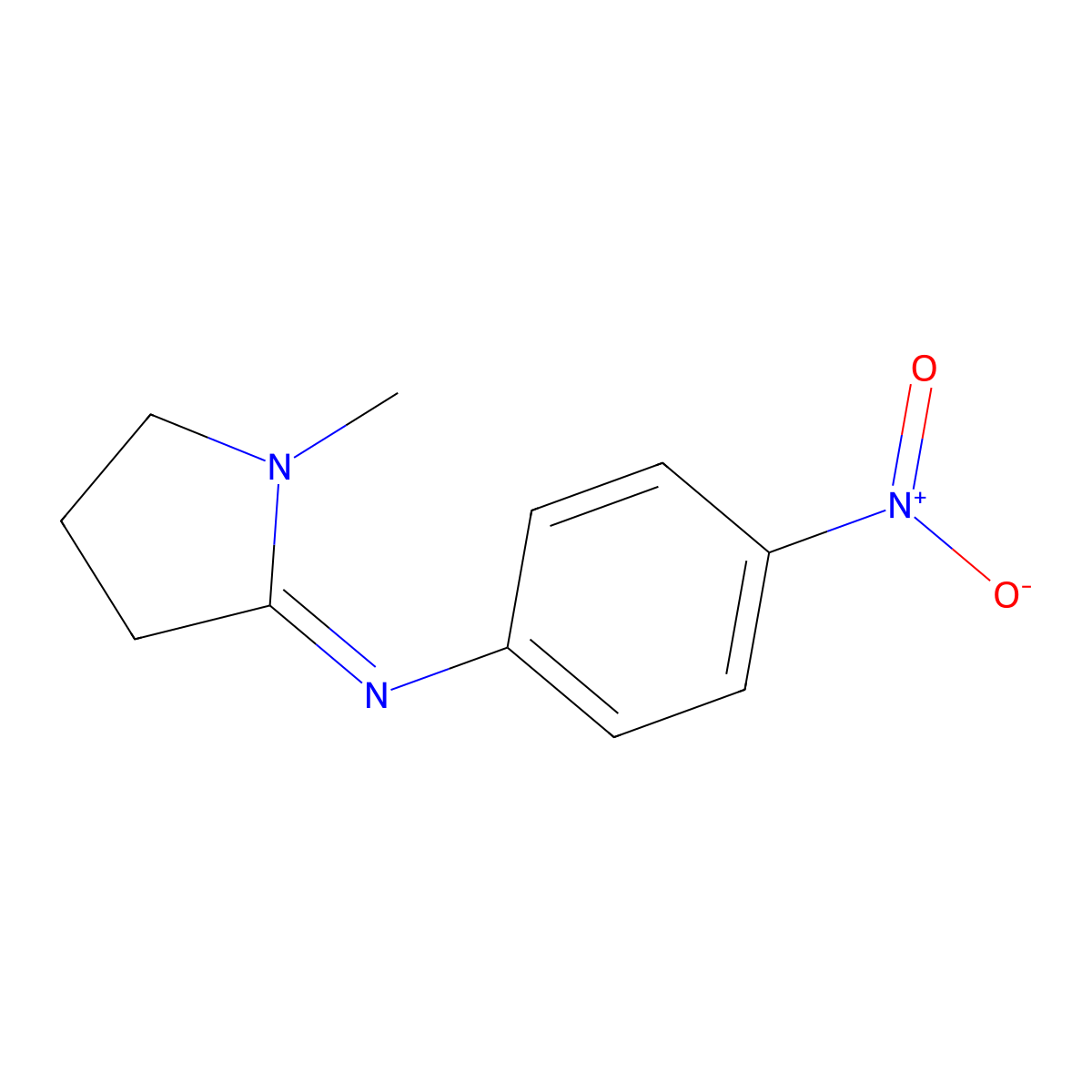 1-Methyl-2-(4-nitrophenylimino)pyrrolidine molecular structure, CAS 17536-04-8