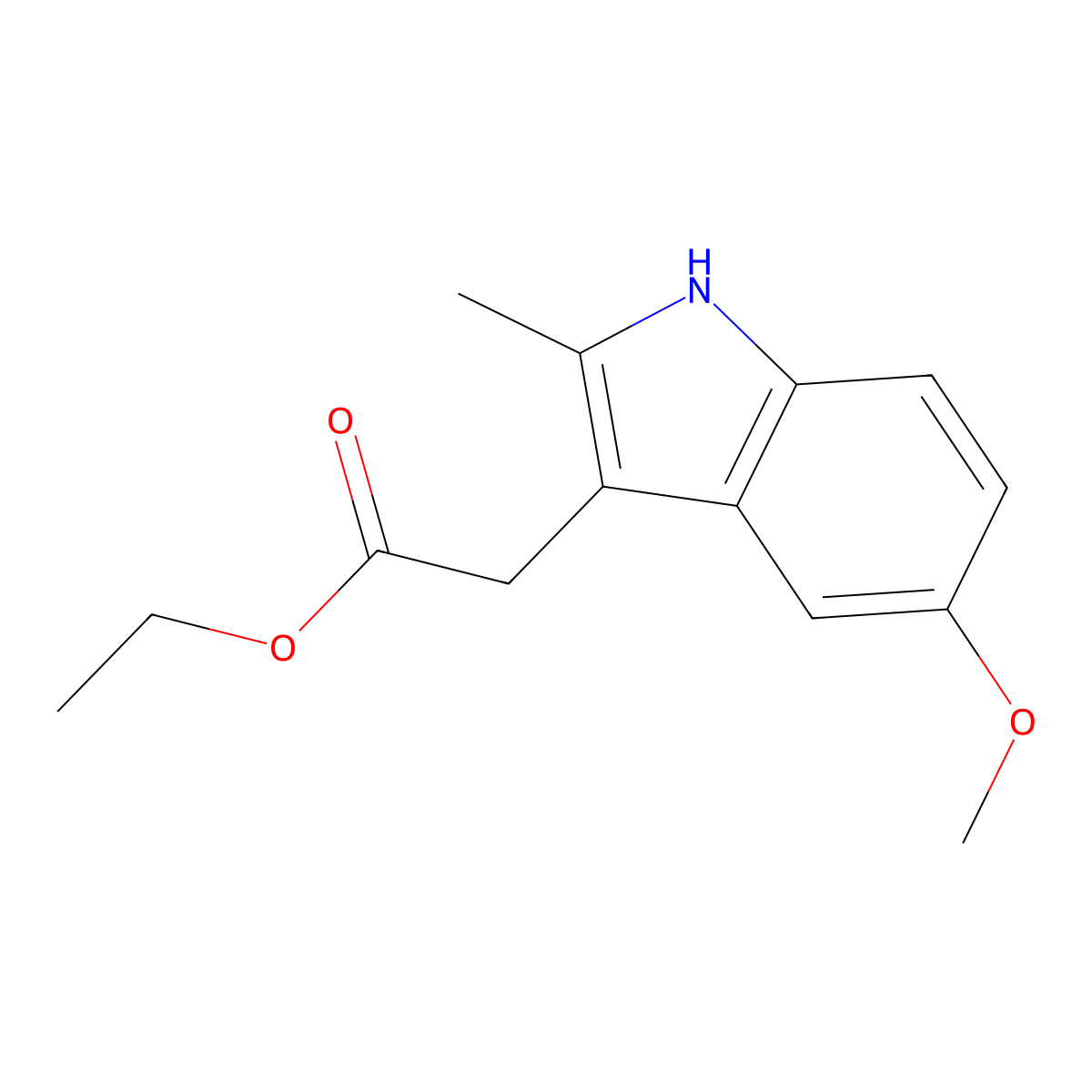 Ethyl (5-methoxy-2-methyl-1H-indol-3-yl)acetate molecular structure, CAS 17536-38-8