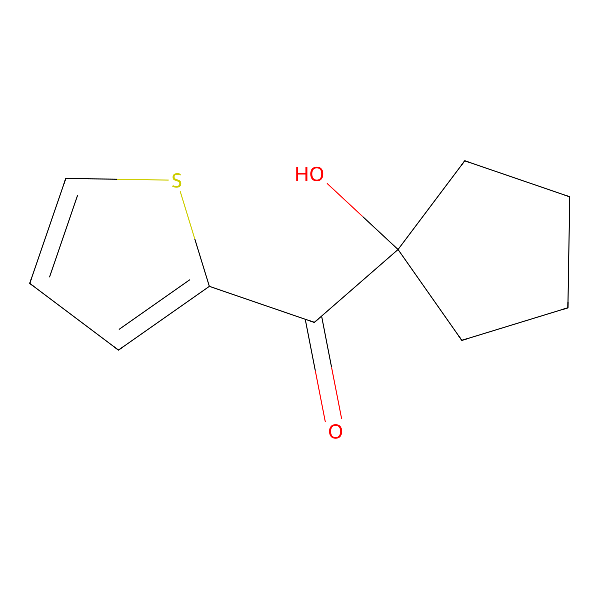 (1-Hydroxycyclopentyl)-2-thienylmethanone molecular structure, CAS 17536-56-0