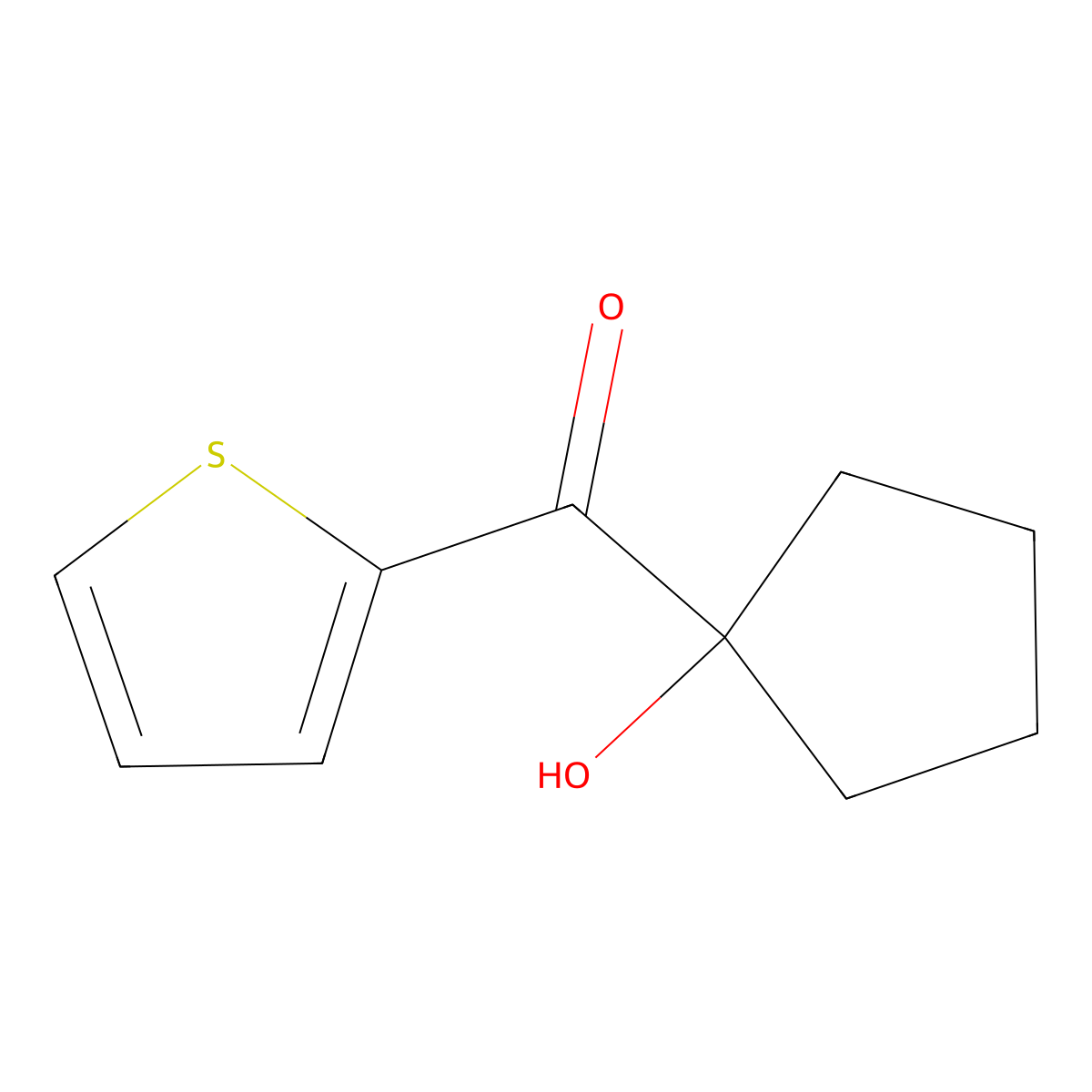 (1-Hydroxycyclopentyl)-2-thienylmethanone molecular structure, CAS 17536-56-0
