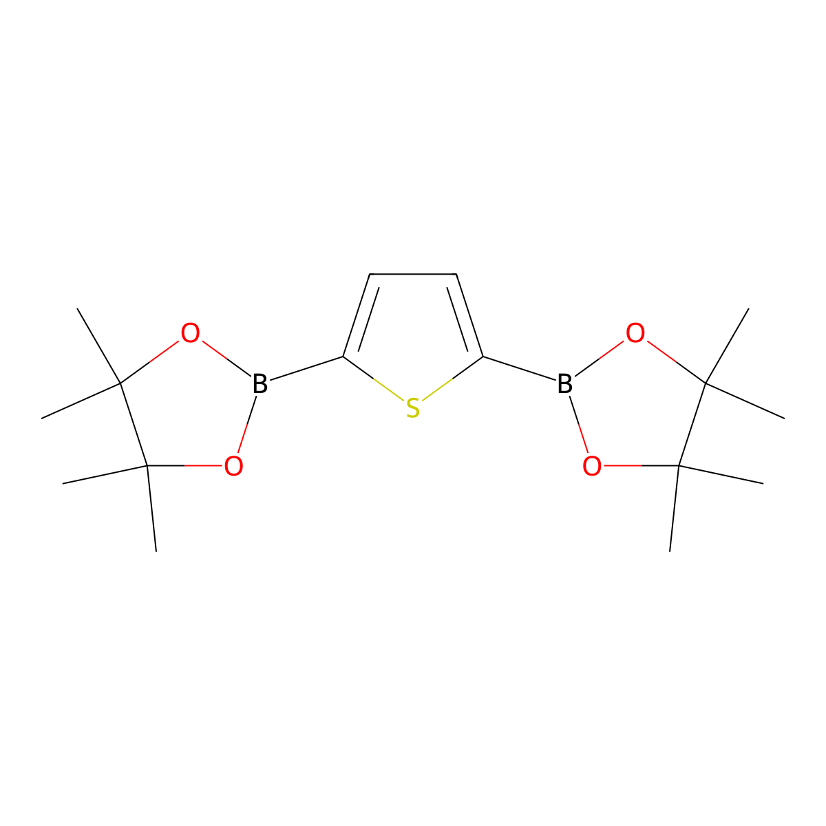 2,5-Bis(4,4,5,5-tetramethyl-1,3,2-dioxaborolan-2-yl)thiophene molecular structure, CAS 175361-81-6