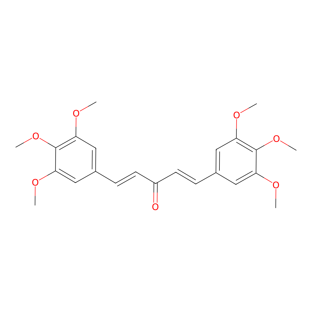 1,5-Bis(3,4,5-trimethoxyphenyl)penta-1,4-dien-3-one molecular structure, CAS 17537-28-9