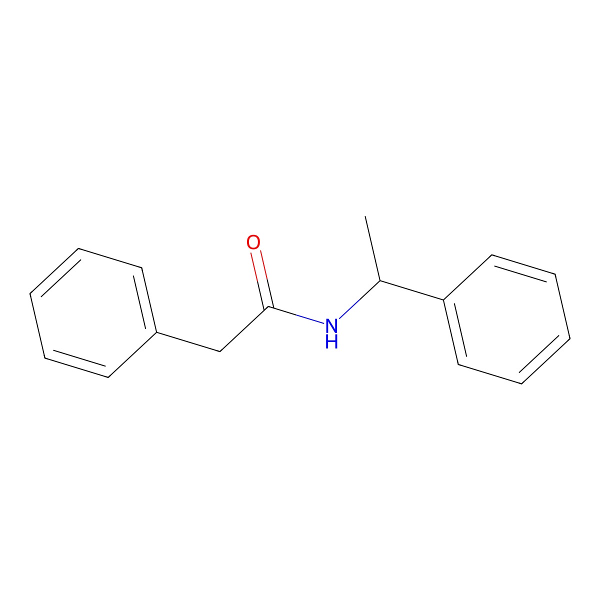 2-phenyl-N-(1-phenylethyl)acetamide molecular structure, CAS 17537-42-7