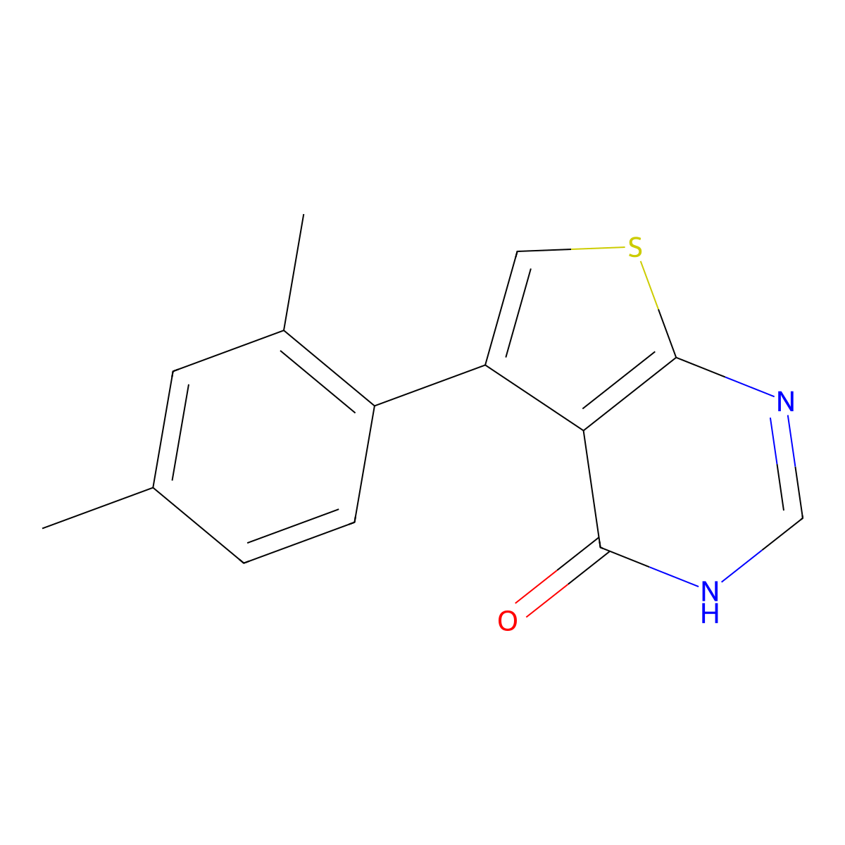 5-(2,4-Dimethylphenyl)thieno[2,3-d]pyrimidin-4(1H)-one molecular structure, CAS 17537-74-5