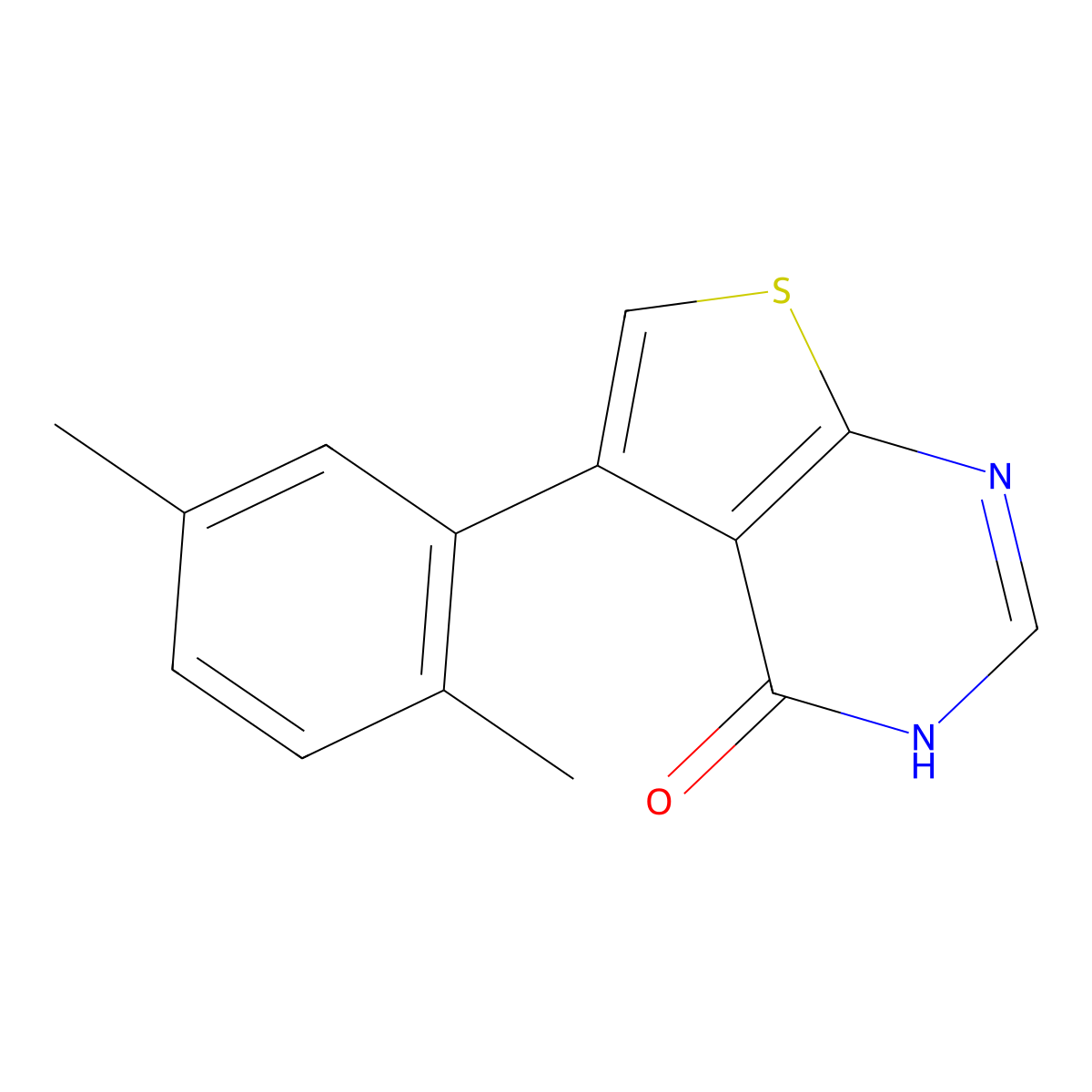 5-(2,5-dimethylphenyl)-3H-thieno[2,3-d]pyrimidin-4-one molecular structure, CAS 17537-75-6