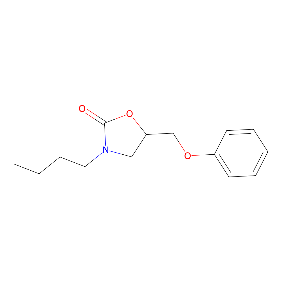 3-Butyl-5-(phenoxymethyl)-1,3-oxazolidin-2-one molecular structure, CAS 17539-83-2