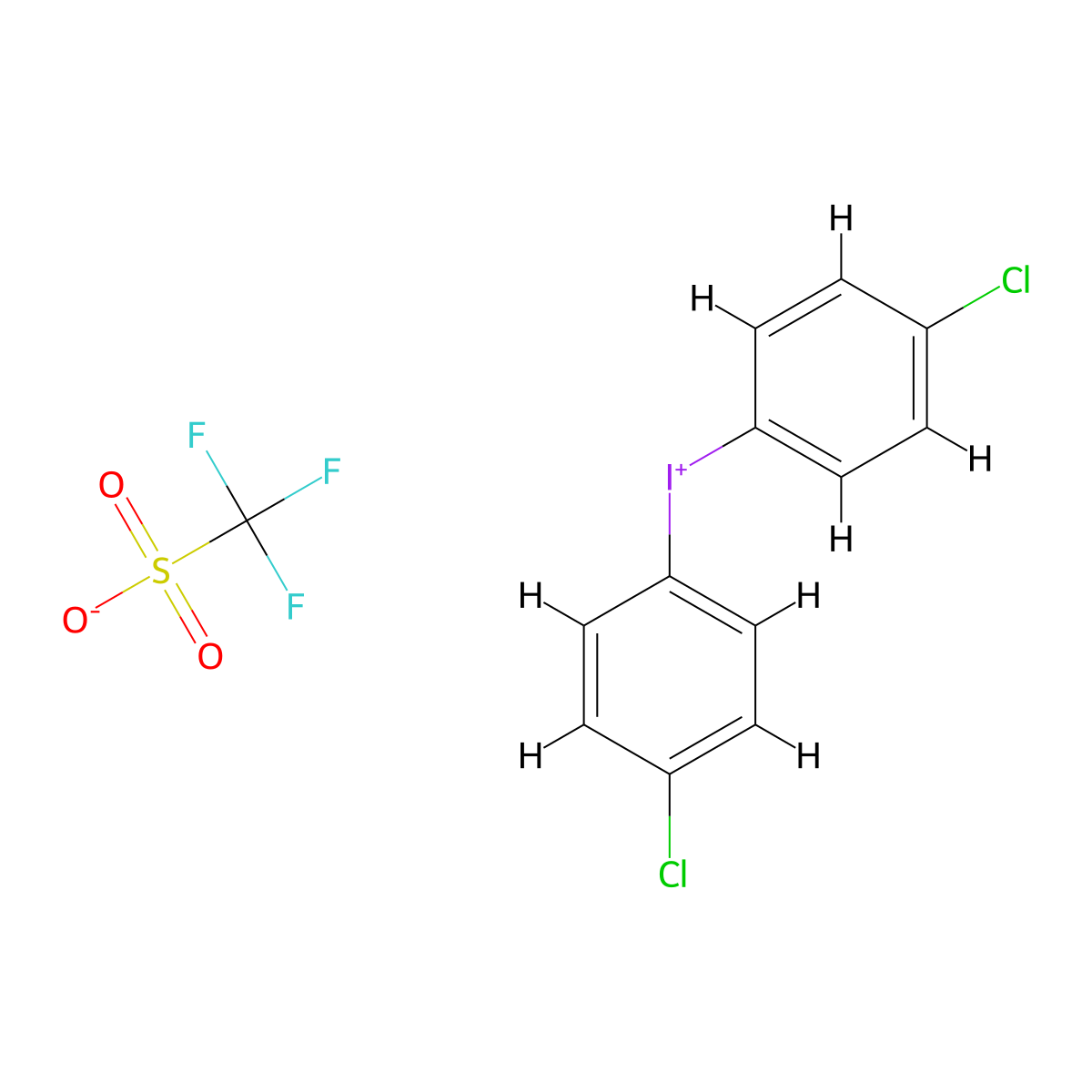 Bis(4-chlorophenyl)iodonium trifluoromethanesulfonate molecular structure, CAS 175391-06-7