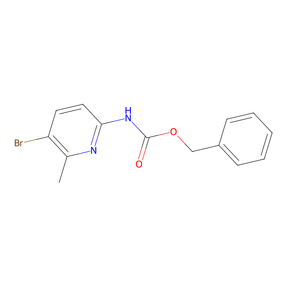 Benzyl N-(5-bromo-6-methylpyridin-2-YL)carbamate molecular structure, CAS 175393-02-9