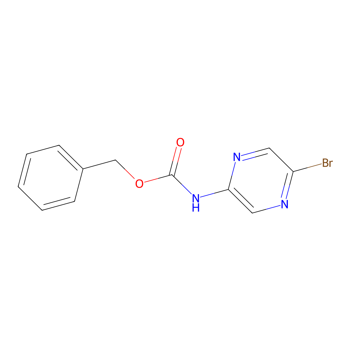 Benzyl N-(5-bromopyrazin-2-YL)carbamate molecular structure, CAS 175393-04-1