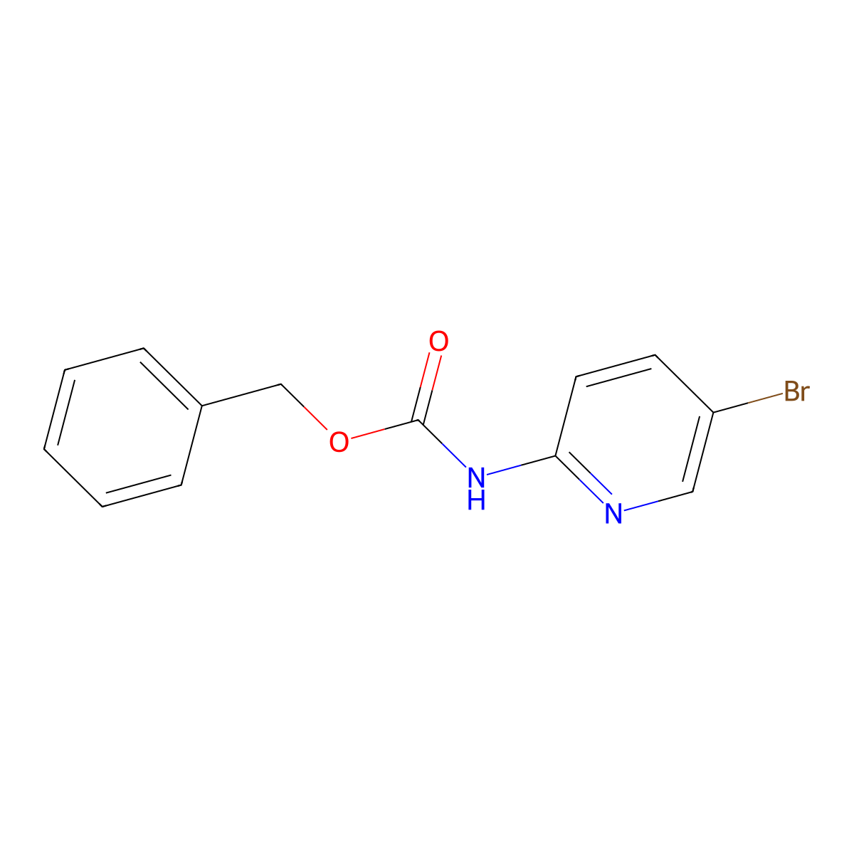 Benzyl (5-bromopyridin-2-yl)carbamate molecular structure, CAS 175393-09-6