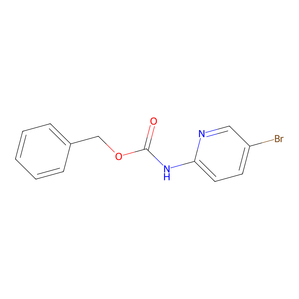 Benzyl (5-bromopyridin-2-yl)carbamate molecular structure, CAS 175393-09-6