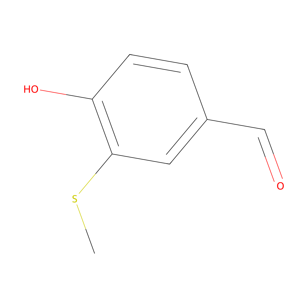 4-Hydroxy-3-(methylsulfanyl)benzaldehyde molecular structure, CAS 175397-21-4
