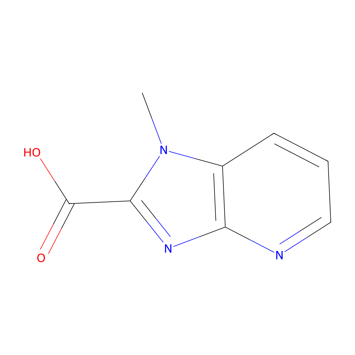 1-methyl-1H-imidazo(4,5-b)pyridine-2-carboxylic acid molecular structure, CAS 175399-51-6