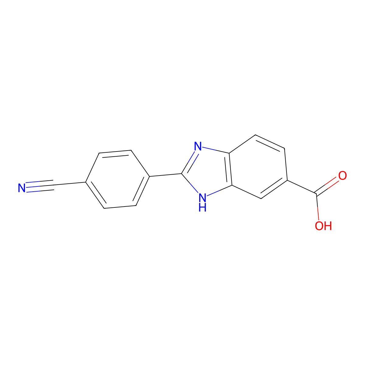 2-(4-Cyanophenyl)-1H-benzimidazole-6-carboxylic acid molecular structure, CAS 175401-95-3