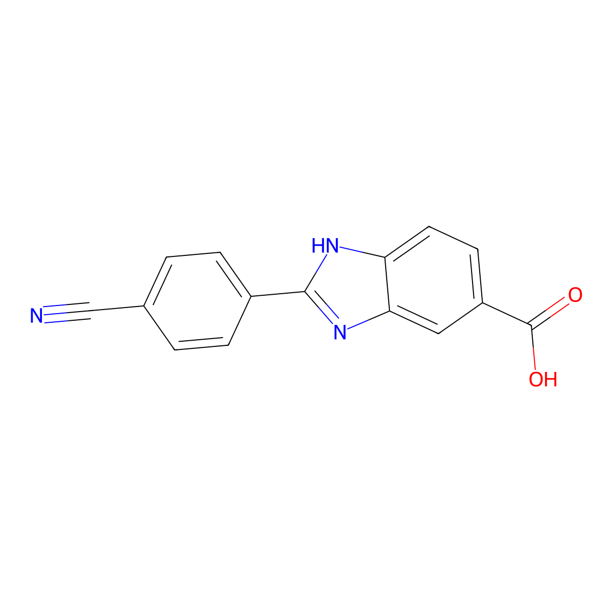 2-(4-Cyanophenyl)-1H-benzimidazole-6-carboxylic acid molecular structure, CAS 175401-95-3