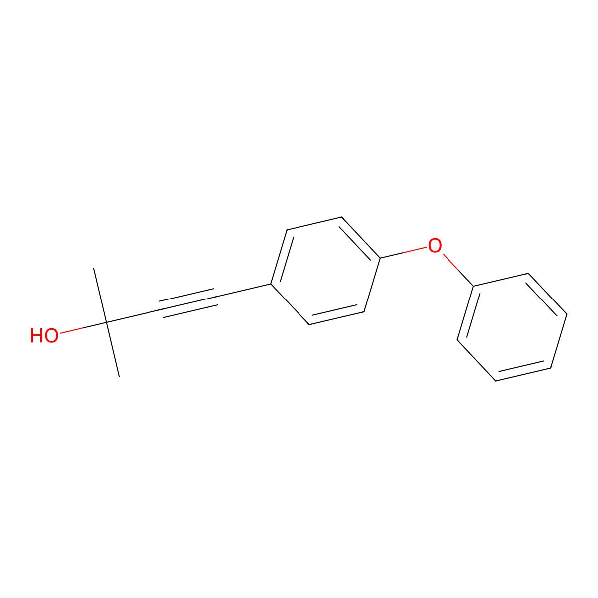 2-Methyl-4-(4-phenoxyphenyl)but-3-yn-2-ol molecular structure, CAS 17541-02-5